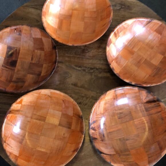 COPY 3- Winco Supera Wooden Woven Salad Bowl, 12-Inch, Brown-pack of 3 - Picture 3 of 4